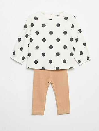 Conjunto de 2 peças - T-shirt de manga comprida + legging