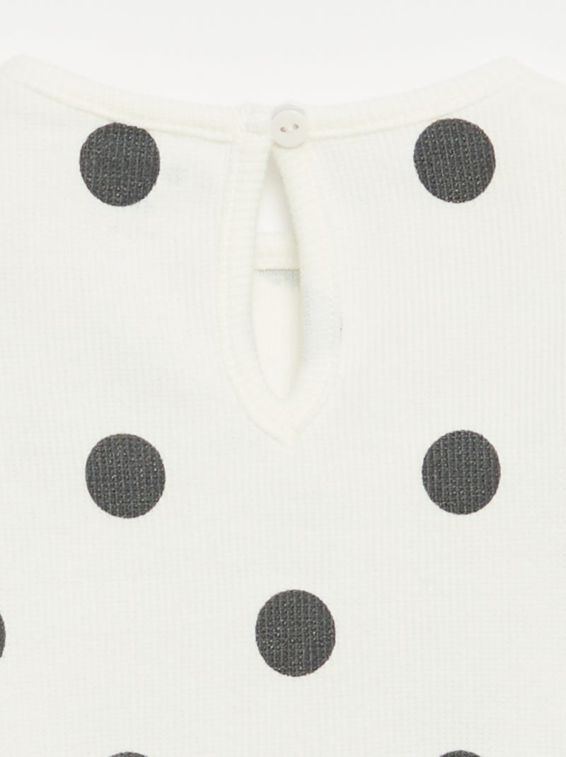 Conjunto de 2 peças - T-shirt de manga comprida + legging Branco - Kiabi