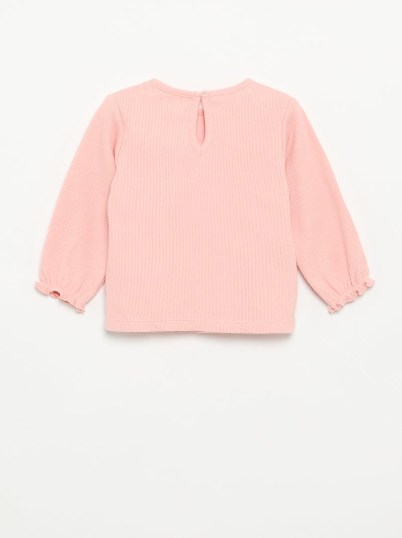 Conjunto de 2 peças - T-shirt de manga comprida + legging Rosa - Kiabi