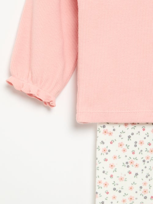 Conjunto de 2 peças - T-shirt de manga comprida + legging - Kiabi