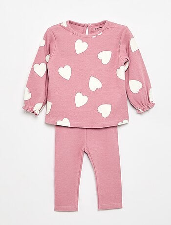 Conjunto de 2 peças - T-shirt de manga comprida + legging