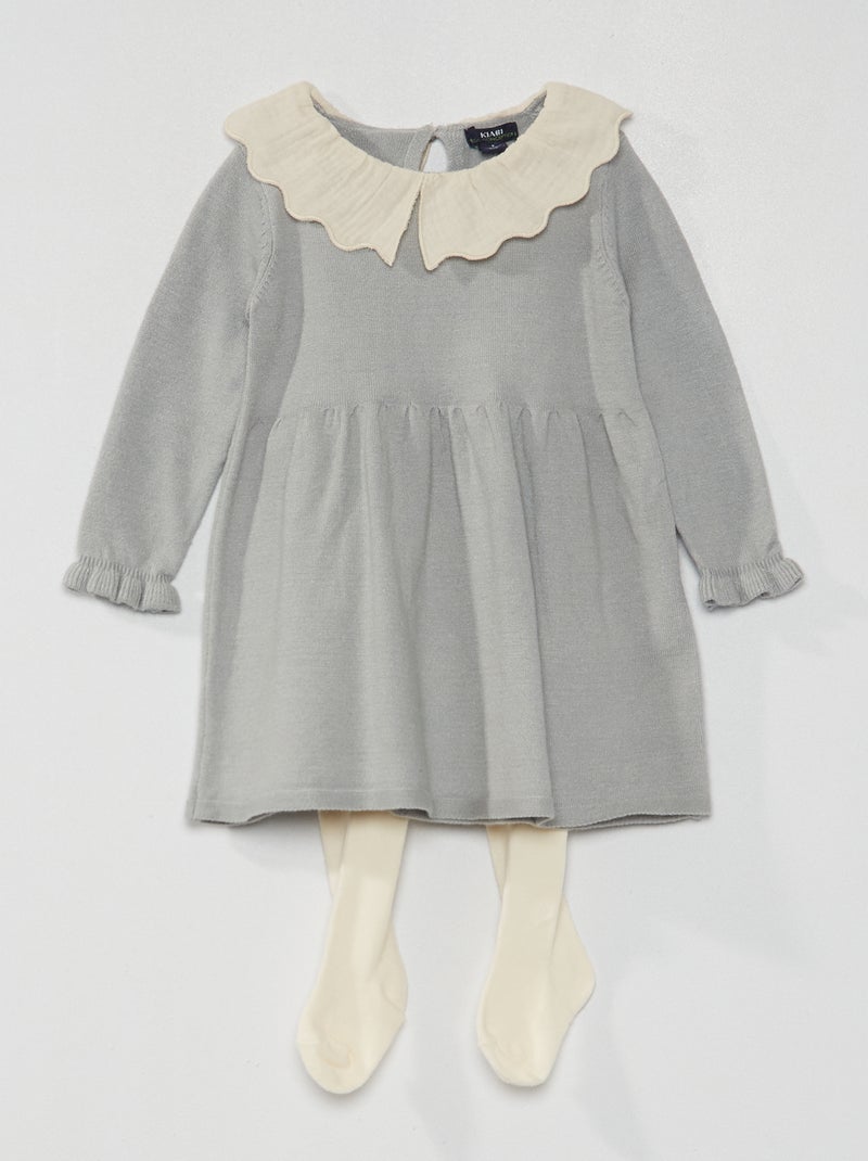 Conjunto de 2 peças - Vestido + collants BRANCO - Kiabi