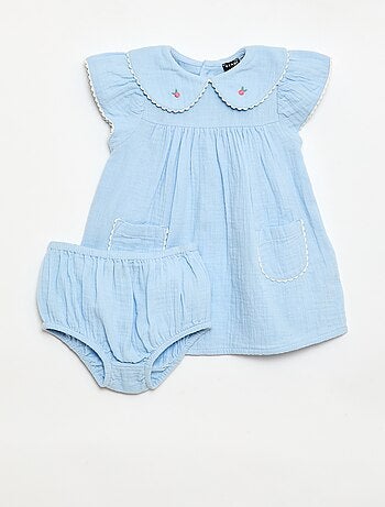 Conjunto de 2 peças - Vestido de manga curta + cueca