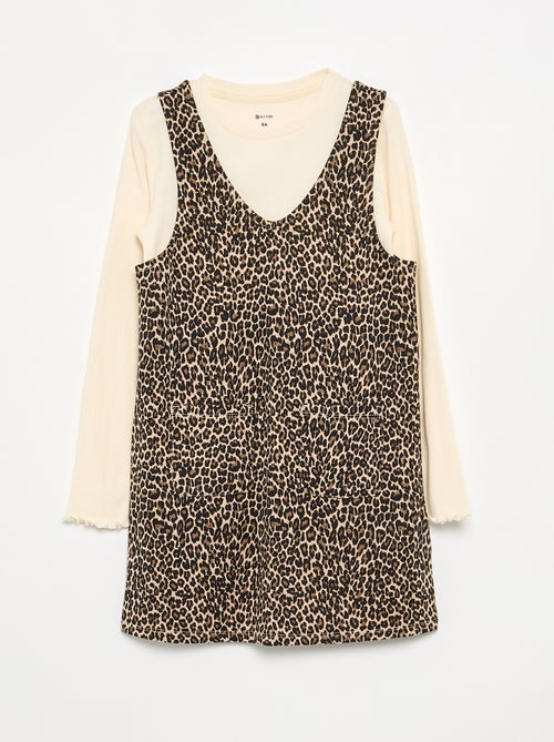 Conjunto de 2 peças - Vestido + T-shirt de manga comprida - Kiabi