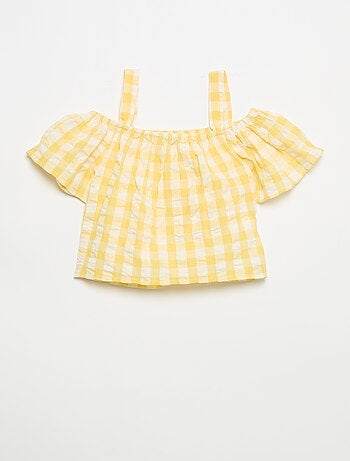 Conjunto de 2 peças: blusa e calções com folhos