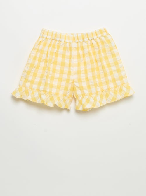 Conjunto de 2 peças: blusa e calções com folhos - Kiabi