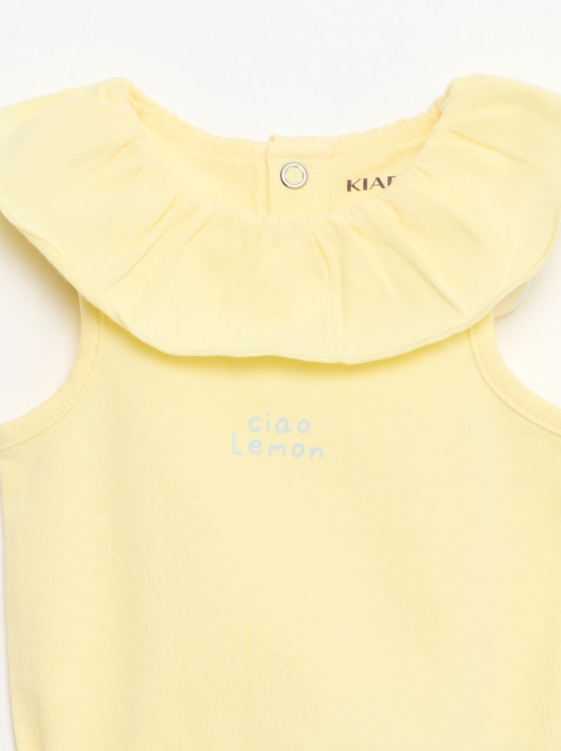 Conjunto de 2 peças body + cueca Amarelo - Kiabi