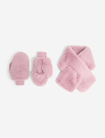 Conjunto de 2 peças: cachecol + luvas
