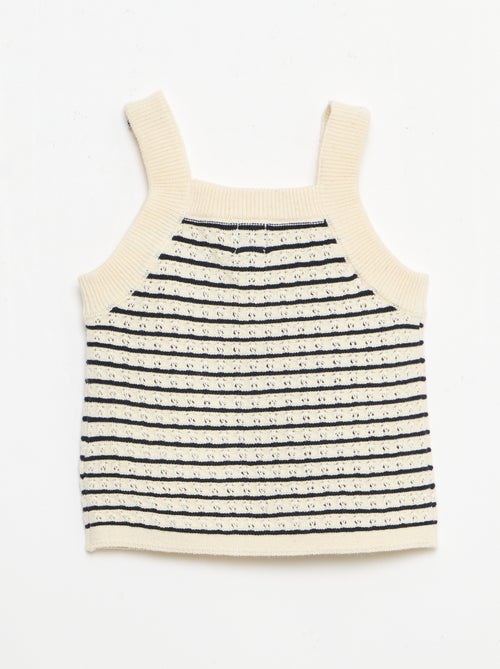 Conjunto de 2 peças: calções + t-shirt em croché - Kiabi