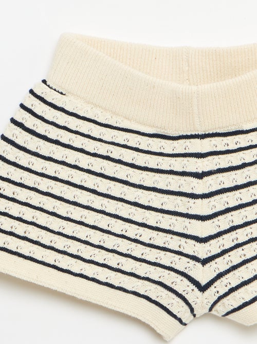 Conjunto de 2 peças: calções + t-shirt em croché - Kiabi