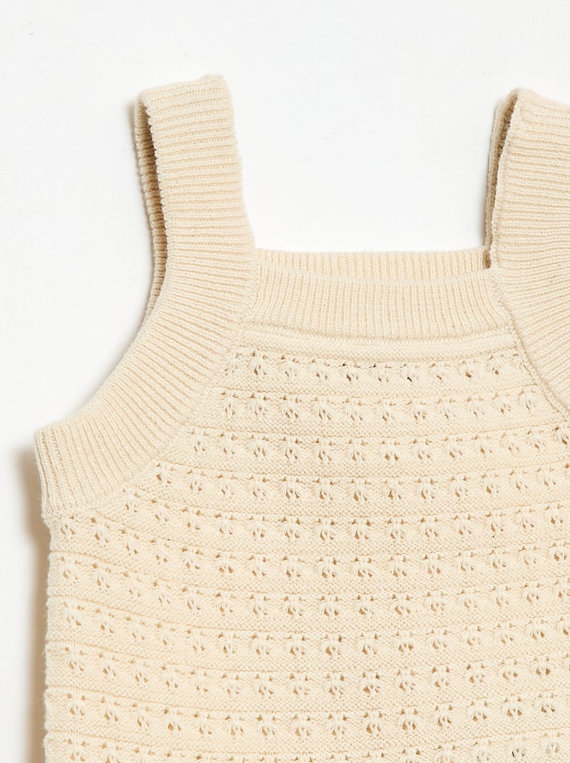 Conjunto de 2 peças: calções + t-shirt em croché Branco - Kiabi
