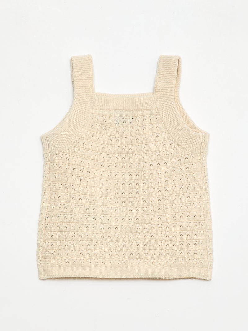 Conjunto de 2 peças: calções + t-shirt em croché Branco - Kiabi