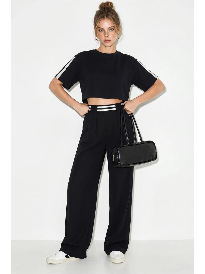 Conjunto de 2 peças com t-shirt de gola redonda e calças de perna larga lucci Preto - Kiabi