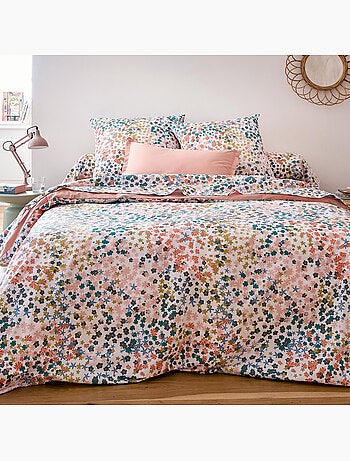 Conjunto de 2 peças de roupa de cama capa floral em percal de algodão 80 fios + fronha