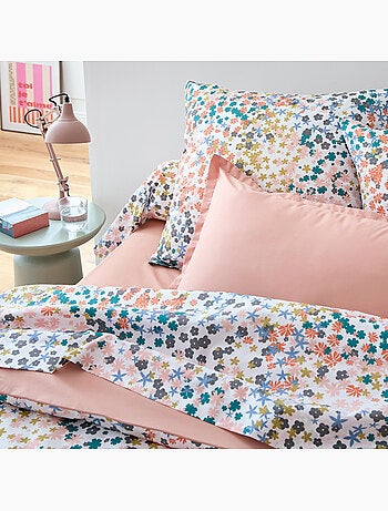 Conjunto de 2 peças de roupa de cama capa floral em percal de algodão 80 fios + fronha