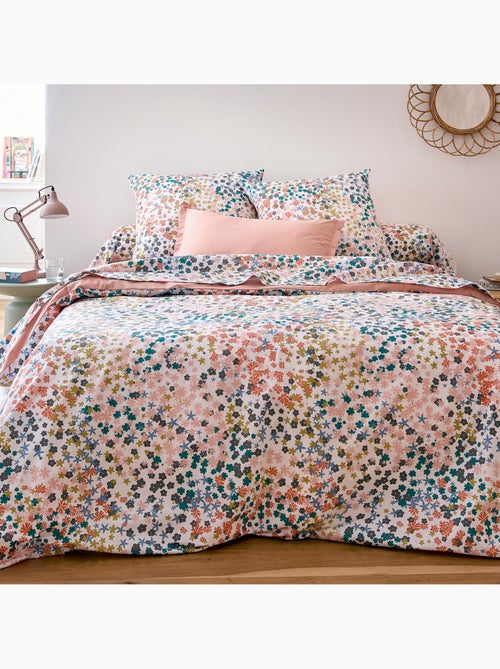 Conjunto de 2 peças de roupa de cama capa floral em percal de algodão 80 fios + fronha - Kiabi