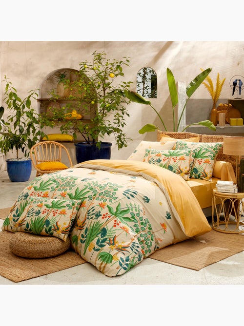 Conjunto de 2 peças de roupa de cama capa tropical em algodão percal 80 fios + fronha - Kiabi
