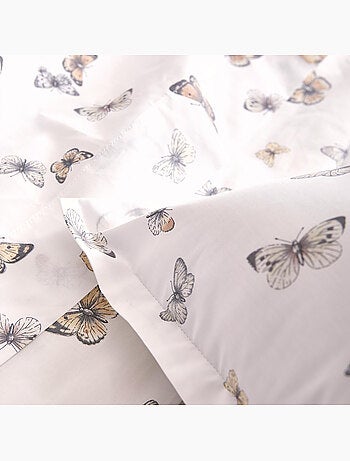 Conjunto de 2 peças de roupa de cama em algodão percal 80 fios com borboleta, capa e fronha