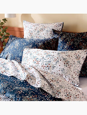 Conjunto de 2 peças de roupa de cama, floral em algodão acetinado com 110 fios, capa e fronha