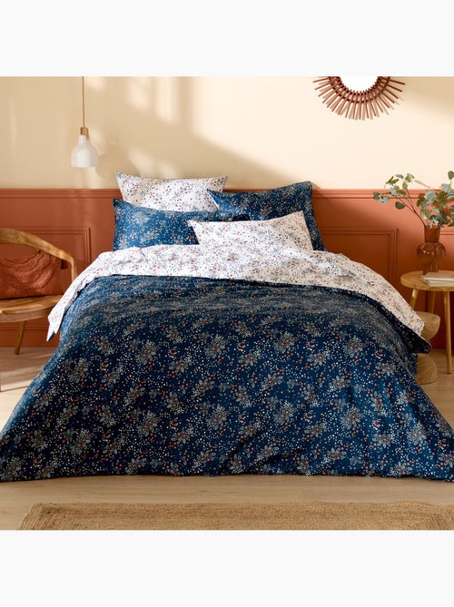 Conjunto de 2 peças de roupa de cama, floral em algodão acetinado com 110 fios, capa e fronha - Kiabi