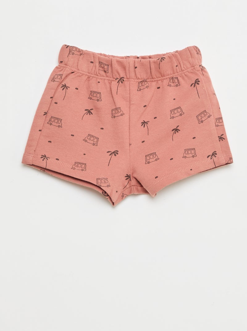 Conjunto de 2 peças em algodão T-shirt + calções Bege - Kiabi