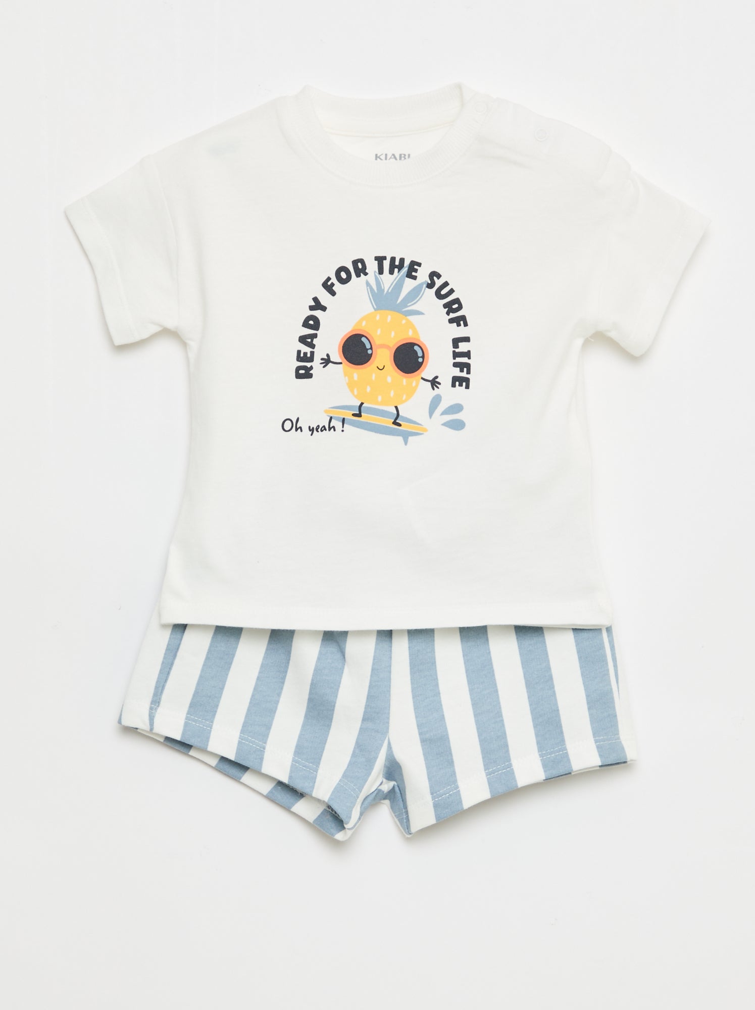 Conjunto de 2 peças em algodão T-shirt + calções