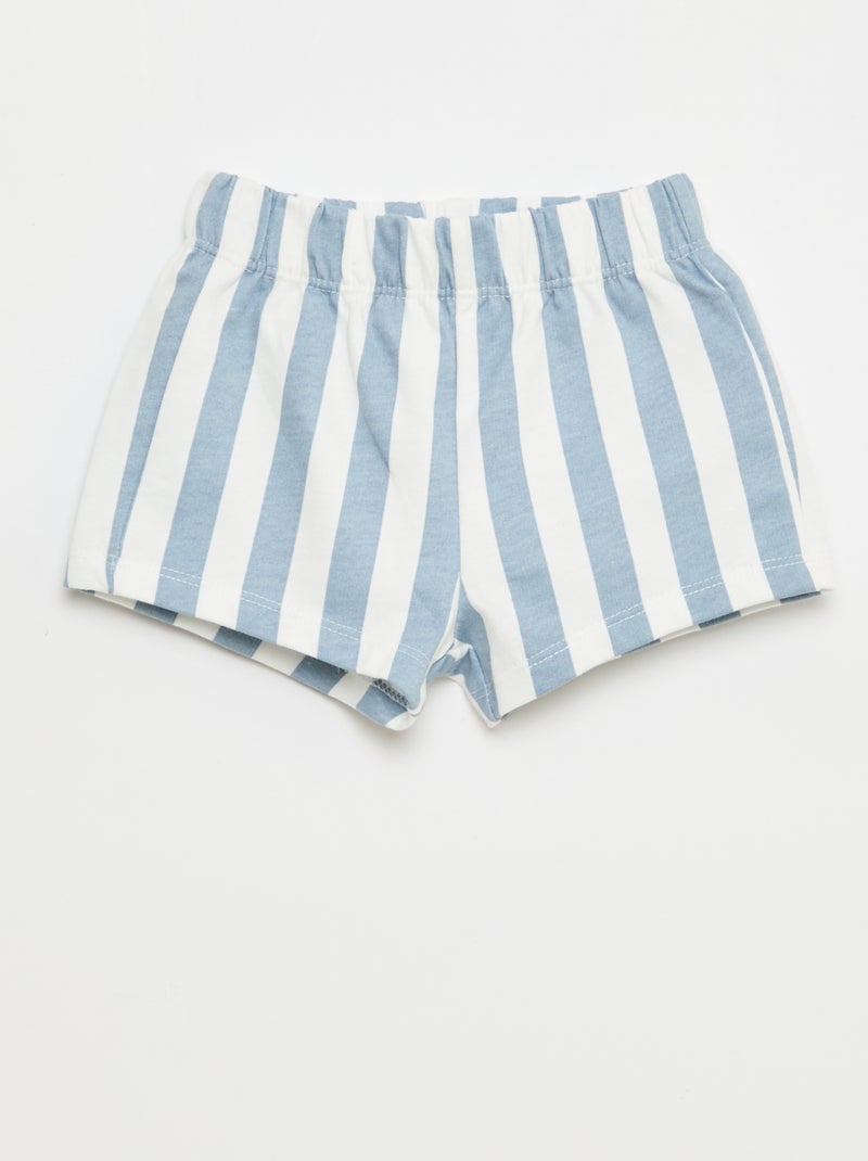 Conjunto de 2 peças em algodão T-shirt + calções Branco - Kiabi