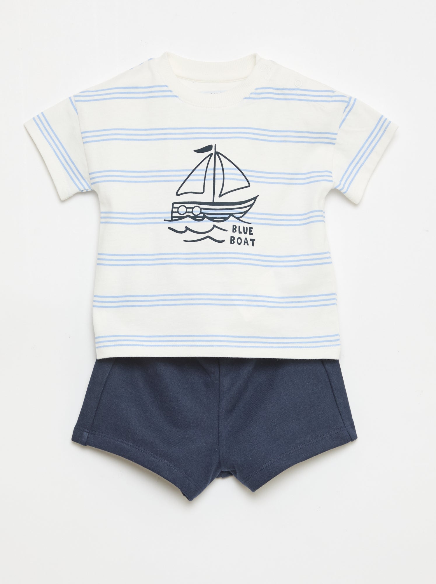 Conjunto de 2 peças em algodão T-shirt + calções