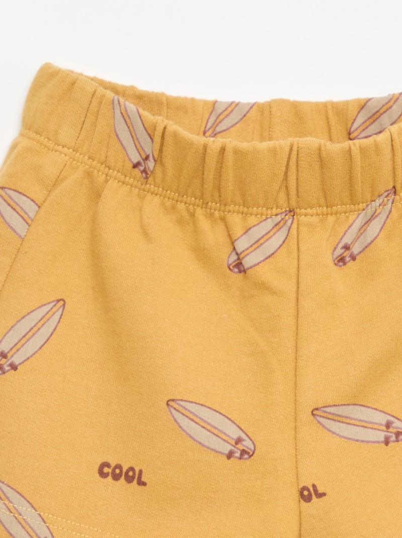 Conjunto de 2 peças em algodão T-shirt + calções Branco - Kiabi