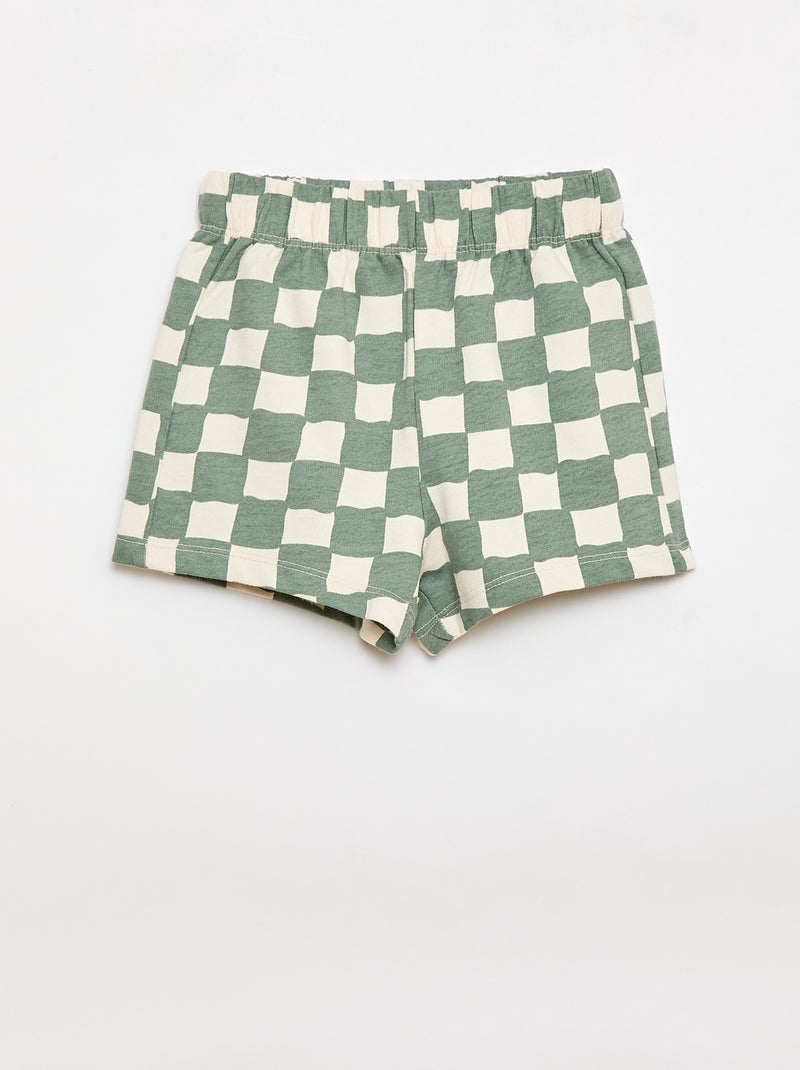 Conjunto de 2 peças em algodão T-shirt + calções Verde - Kiabi