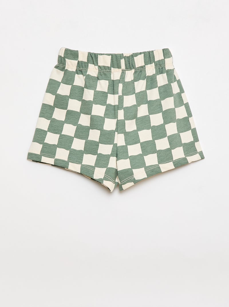 Conjunto de 2 peças em algodão T-shirt + calções Verde - Kiabi