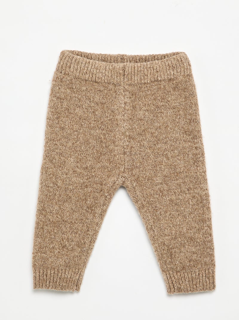 Conjunto de 2 peças em malha - camisola + legging Bege - Kiabi