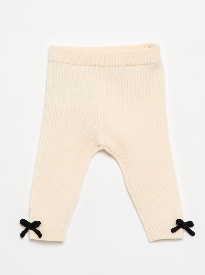 Conjunto de 2 peças em malha - Camisola + legging Branco - Kiabi