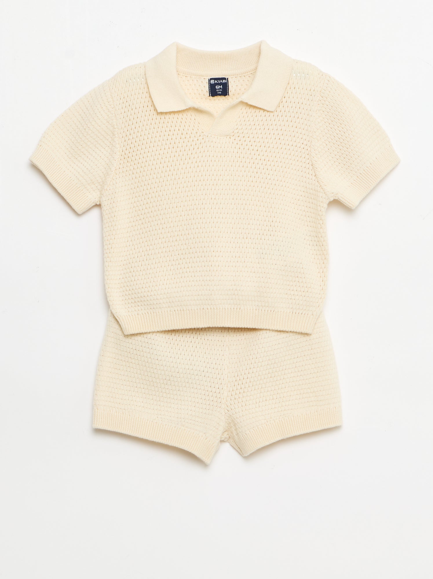 Conjunto de 2 peças em malha - T-shirt polo + calções