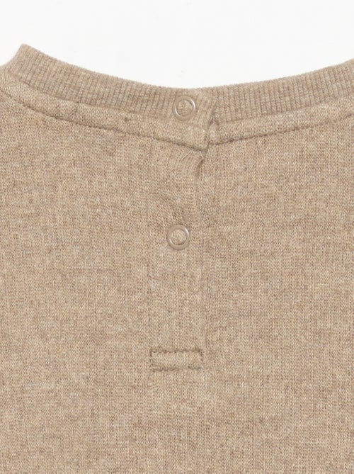 Conjunto de 2 peças em malha canelada - Sweatshirt + calças - Kiabi