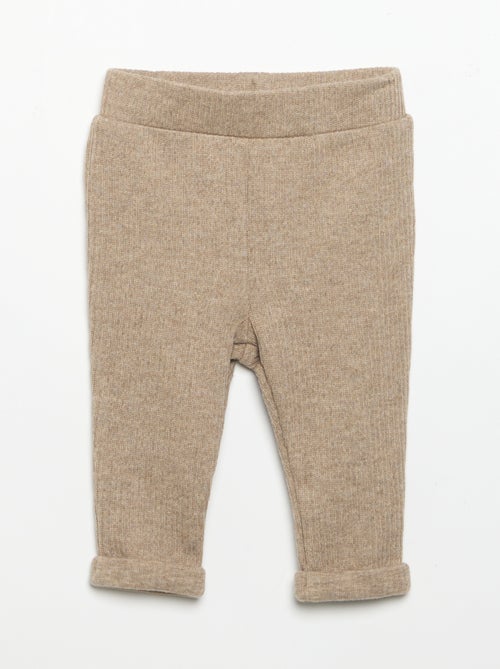 Conjunto de 2 peças em malha canelada - Sweatshirt + calças - Kiabi