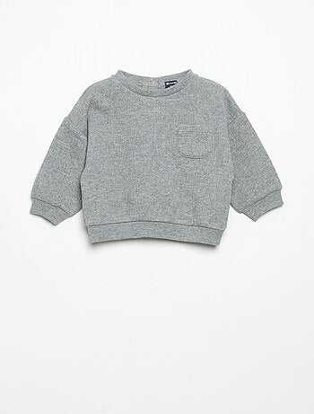 Conjunto de 2 peças em malha canelada - Sweatshirt + calças