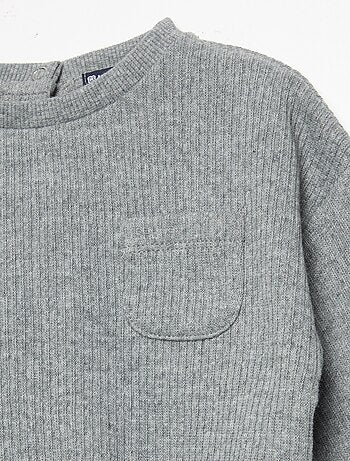 Conjunto de 2 peças em malha canelada - Sweatshirt + calças