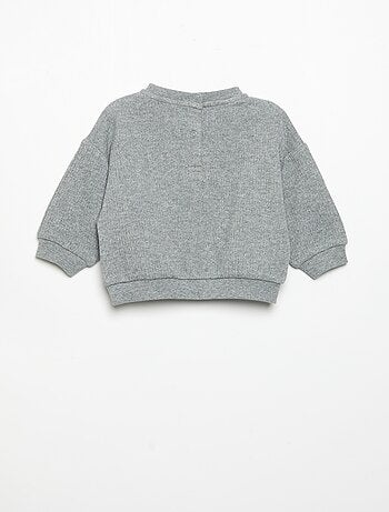Conjunto de 2 peças em malha canelada - Sweatshirt + calças