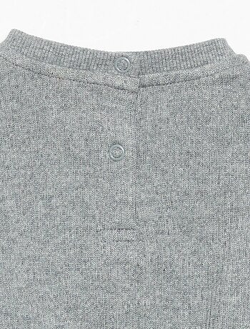 Conjunto de 2 peças em malha canelada - Sweatshirt + calças