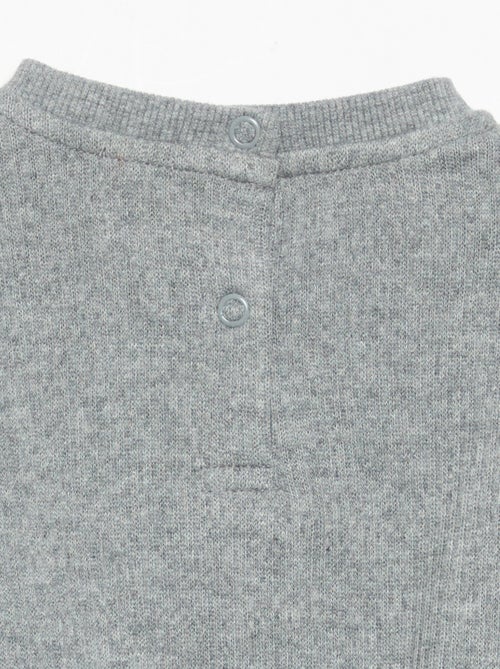 Conjunto de 2 peças em malha canelada - Sweatshirt + calças - Kiabi
