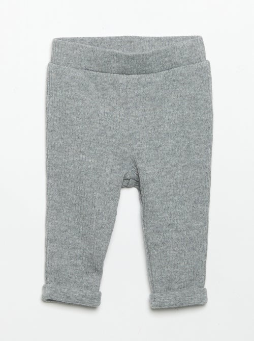 Conjunto de 2 peças em malha canelada - Sweatshirt + calças - Kiabi