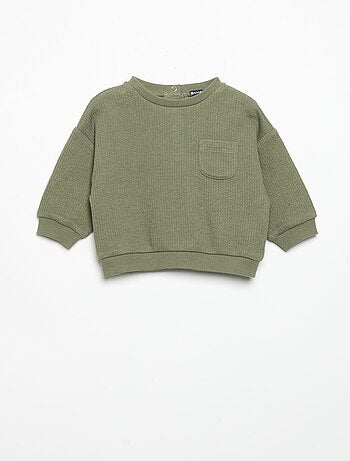 Conjunto de 2 peças em malha canelada - Sweatshirt + calças