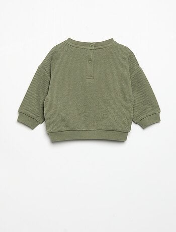 Conjunto de 2 peças em malha canelada - Sweatshirt + calças