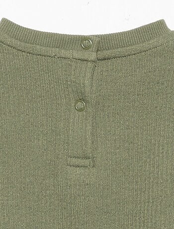 Conjunto de 2 peças em malha canelada - Sweatshirt + calças