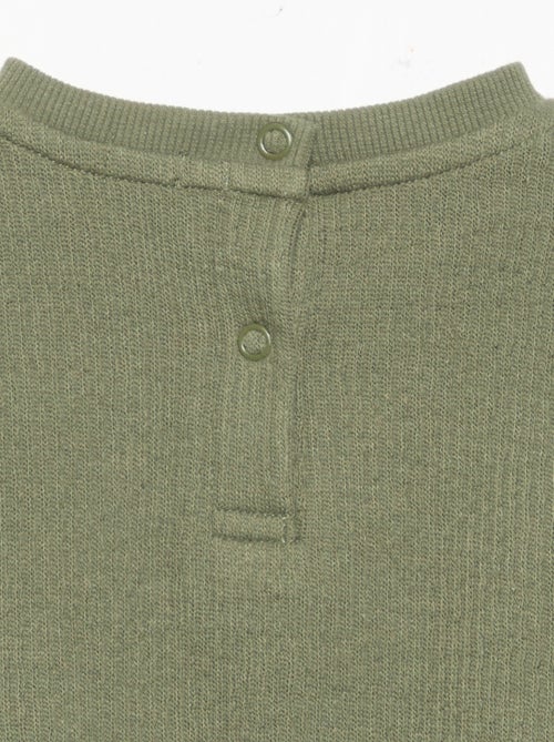 Conjunto de 2 peças em malha canelada - Sweatshirt + calças - Kiabi