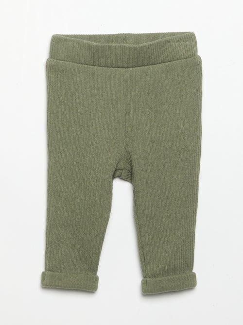 Conjunto de 2 peças em malha canelada - Sweatshirt + calças - Kiabi
