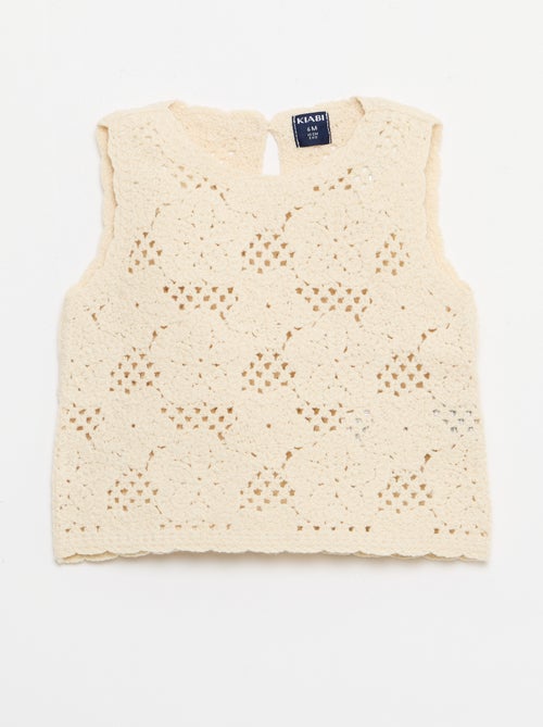 Conjunto de 2 peças em malha de croché - top + calções - Kiabi