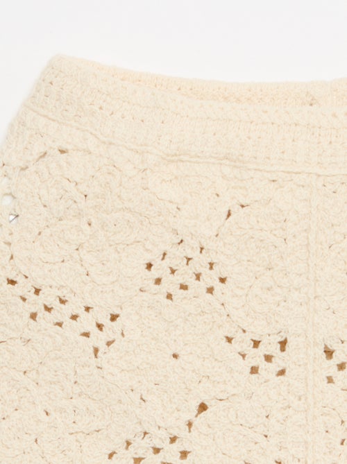 Conjunto de 2 peças em malha de croché - top + calções - Kiabi