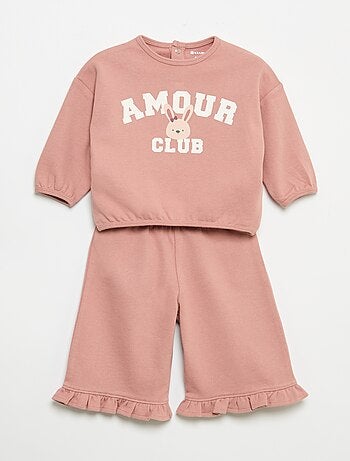 Conjunto de 2 peças em moletão